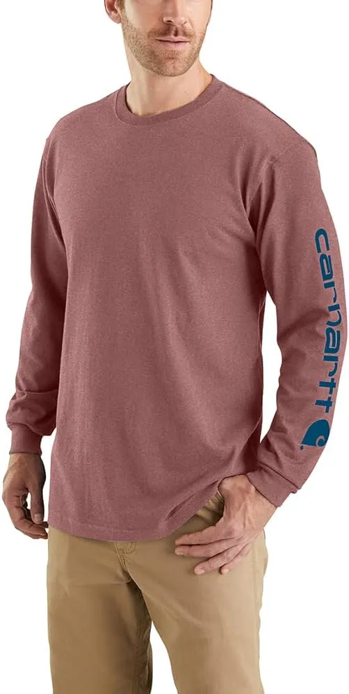 Carhartt Men's Loose Fit Heavyweight Long-Sleeve Logo Sleeve Graphic T-Shirt