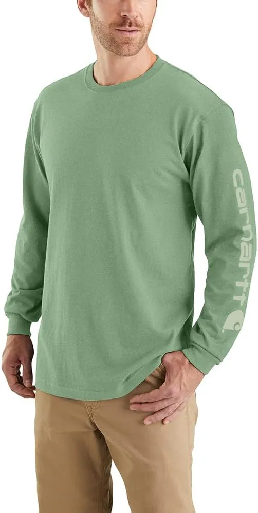 Carhartt Men's Loose Fit Heavyweight Long-Sleeve Logo Sleeve Graphic T-Shirt