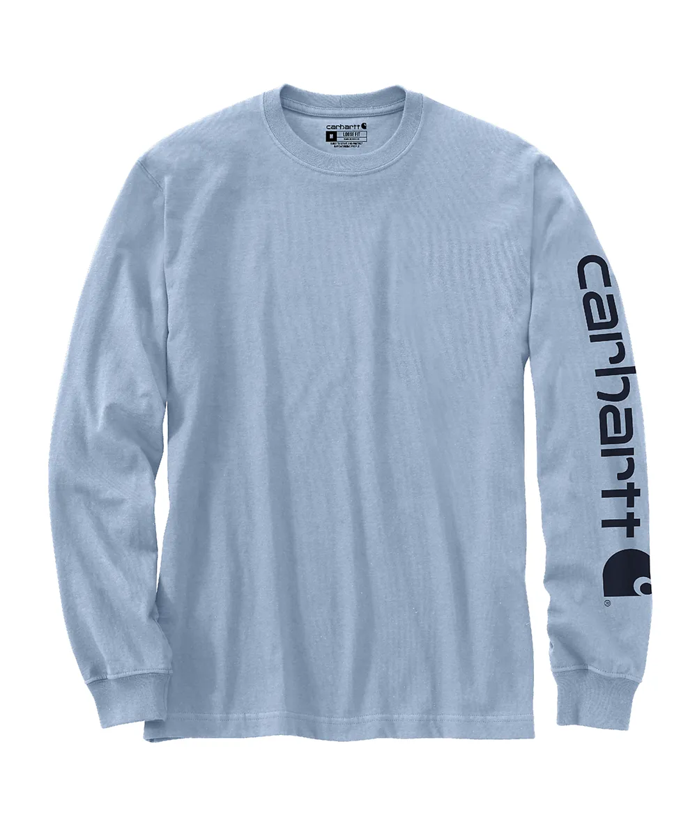 Carhartt Signature Sleeve Logo Long-Sleeve T-Shirt - Fog Blue