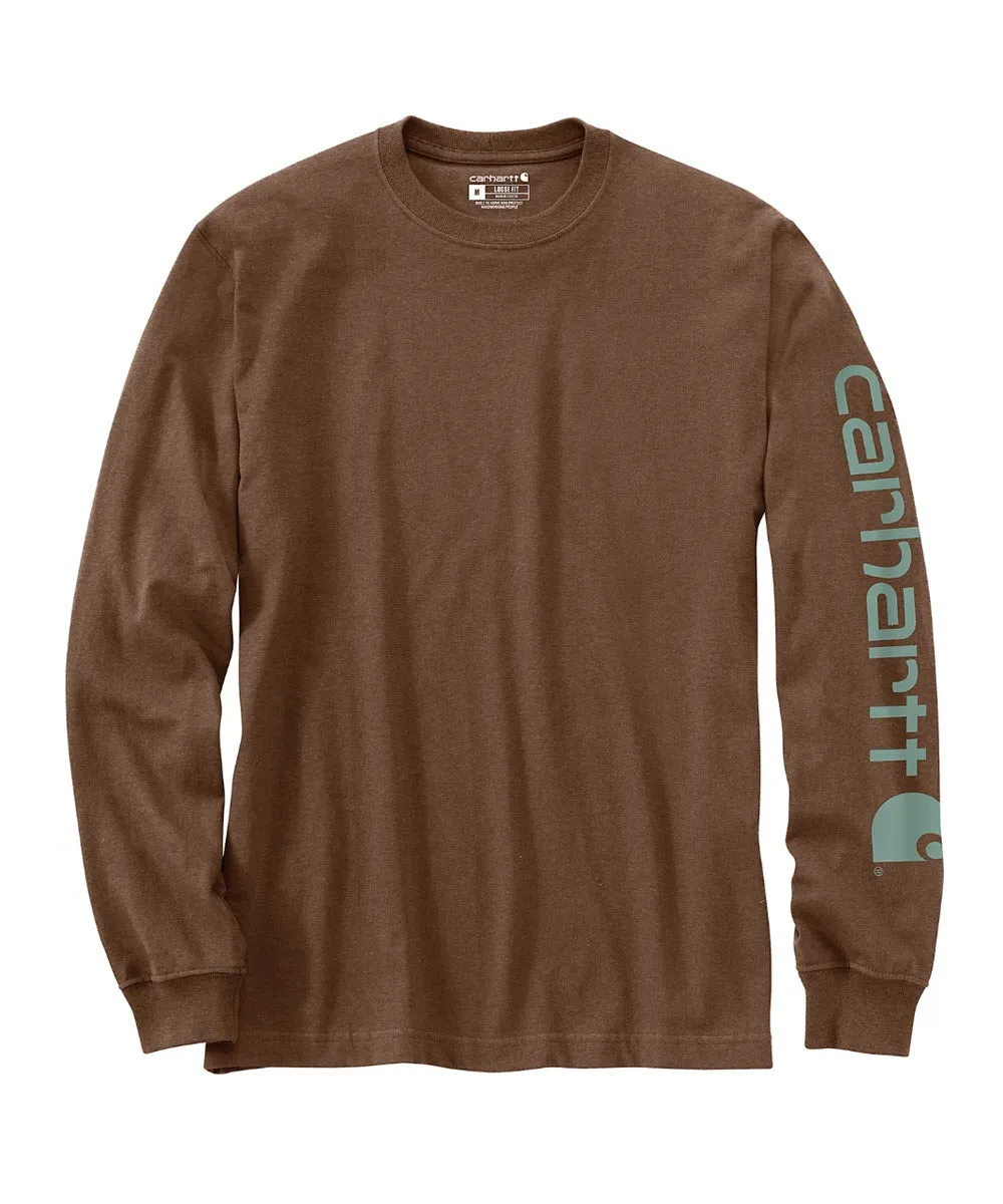 Carhartt Signature Sleeve Logo Long-Sleeve T-Shirt - Mocha Heather