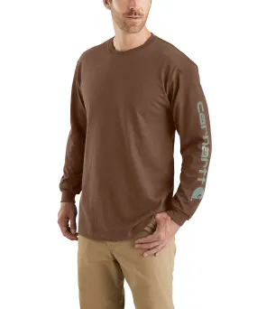 Carhartt Signature Sleeve Logo Long-Sleeve T-Shirt - Mocha Heather