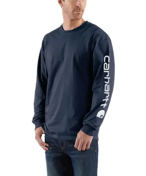 Carhartt Signature Sleeve Logo Long-Sleeve T-Shirt - Navy