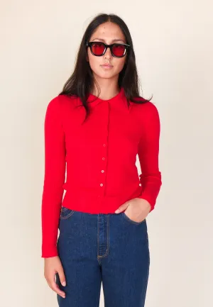 Caroline Knit Long Sleeve Top - Coral