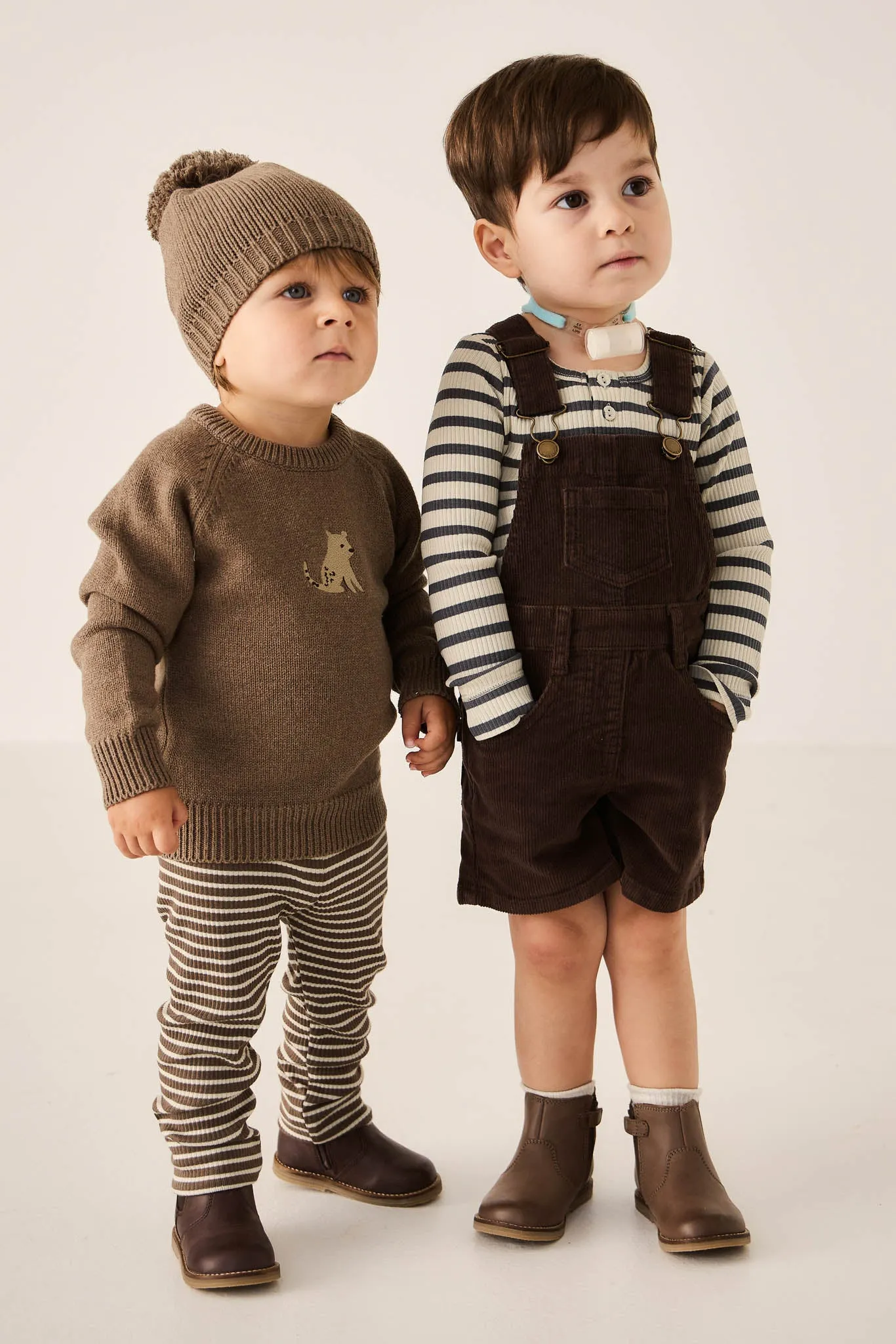 Casey Cord Short Overall - Bear