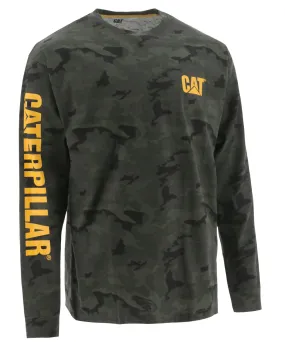 CAT Trademark Banner Long Sleeve T-shirt - Night Camo