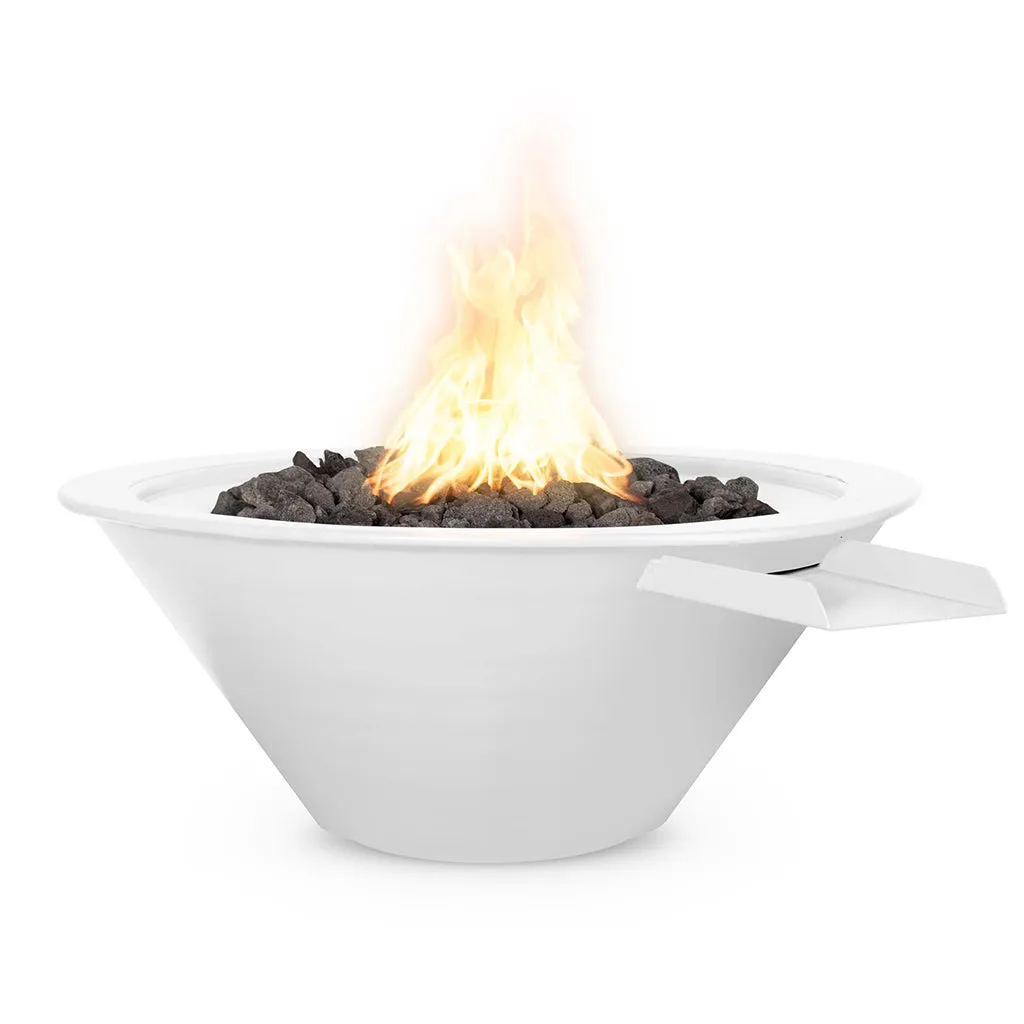 Cazo 30" Round Fire and Water Bowl, Powder Coated Metal - Pool Feature