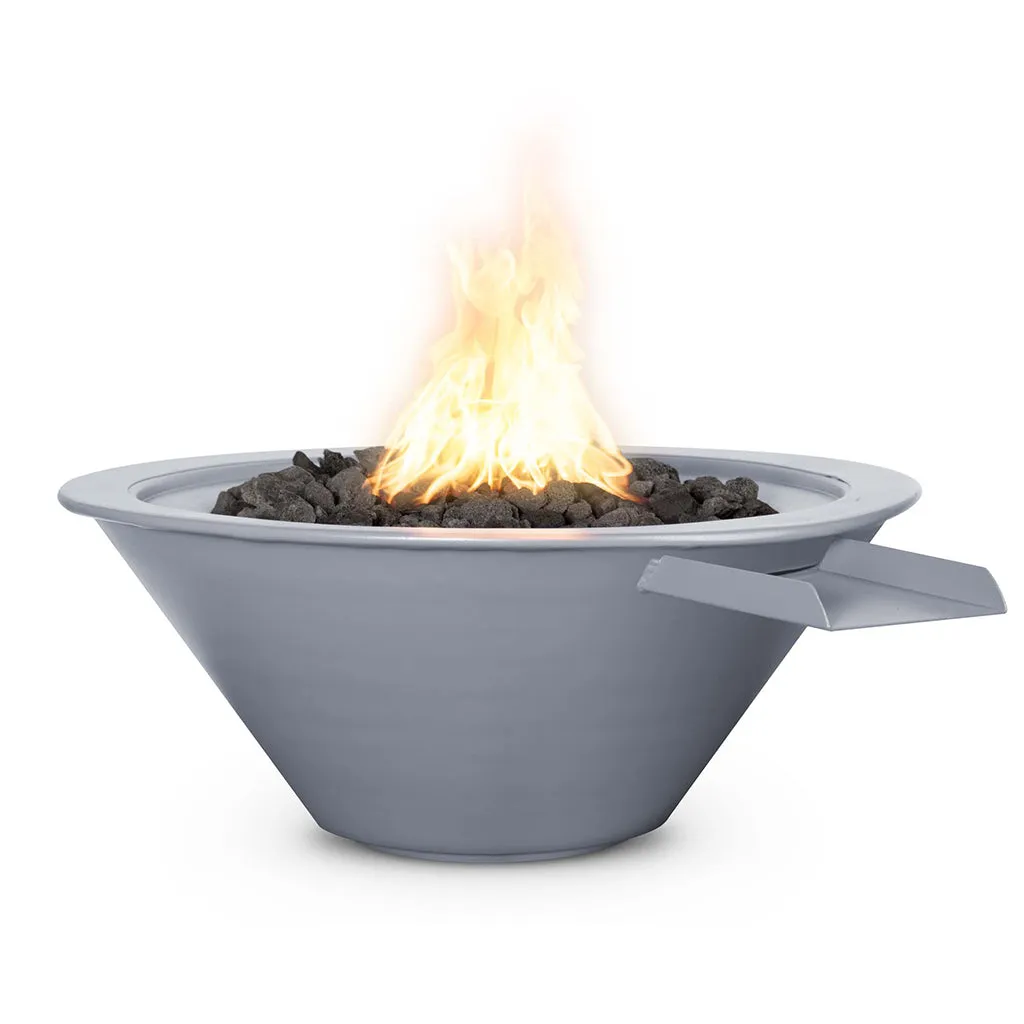 Cazo 30" Round Fire and Water Bowl, Powder Coated Metal - Pool Feature