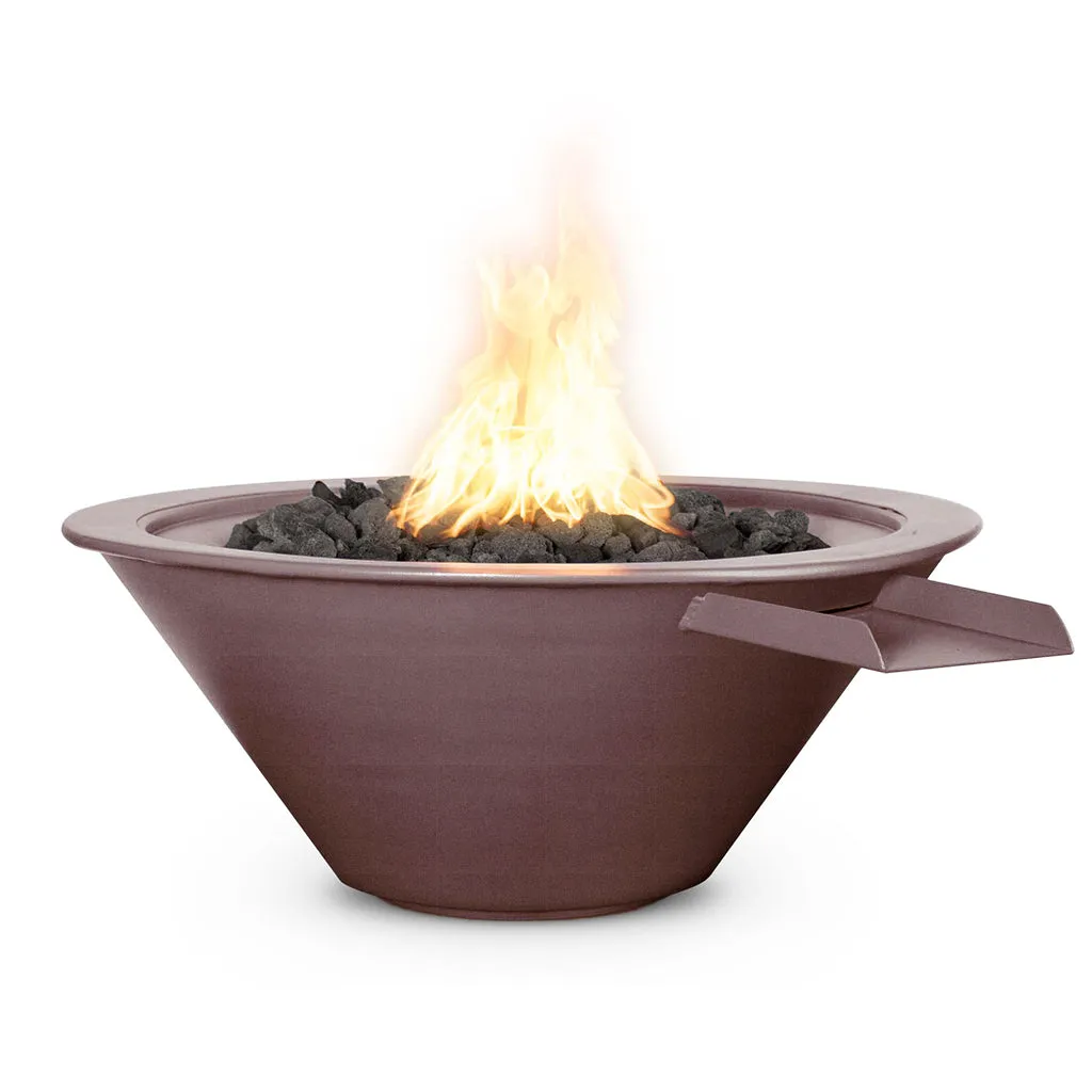 Cazo 30" Round Fire and Water Bowl, Powder Coated Metal - Pool Feature