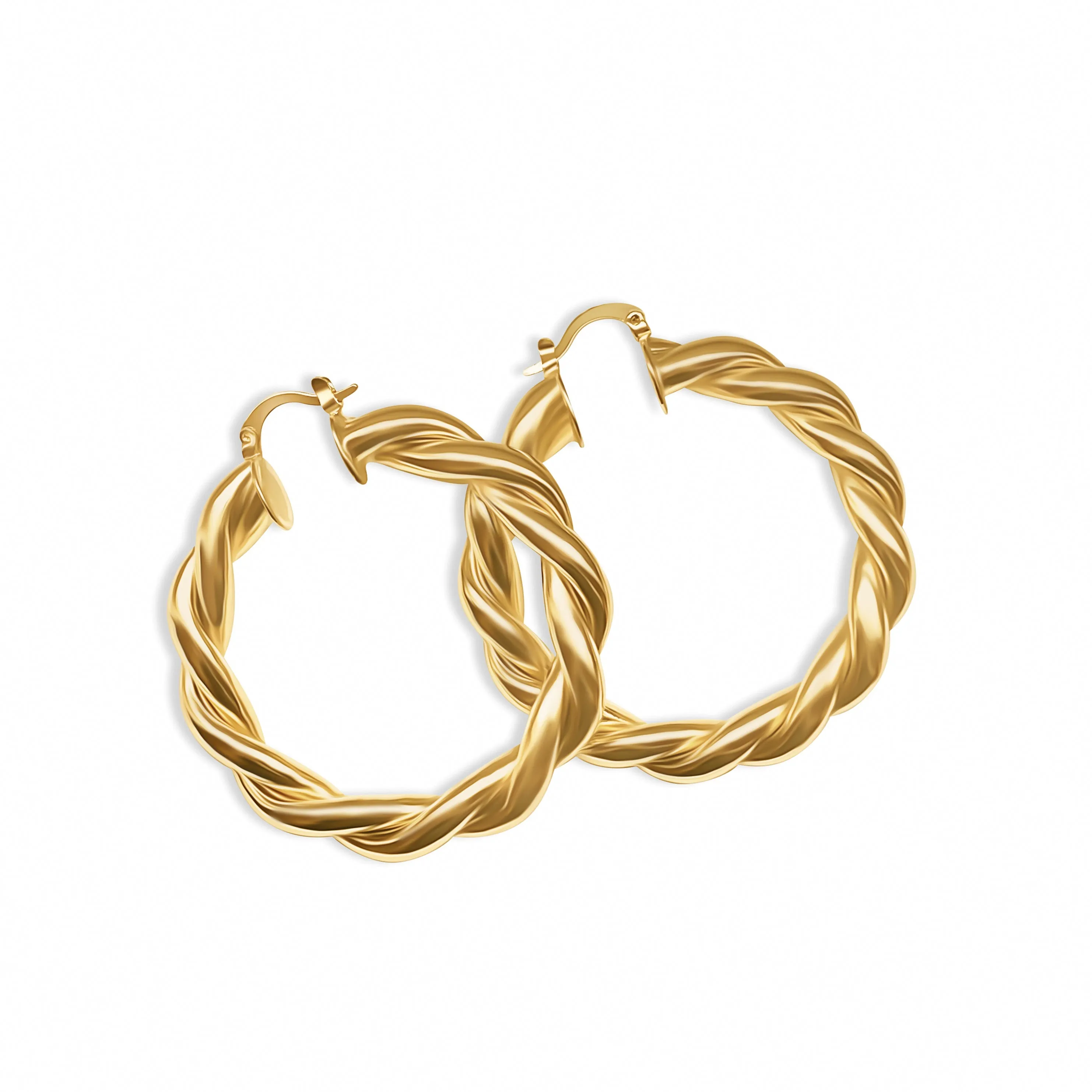 Chunky Twist Hoops (big) - Gold Filled