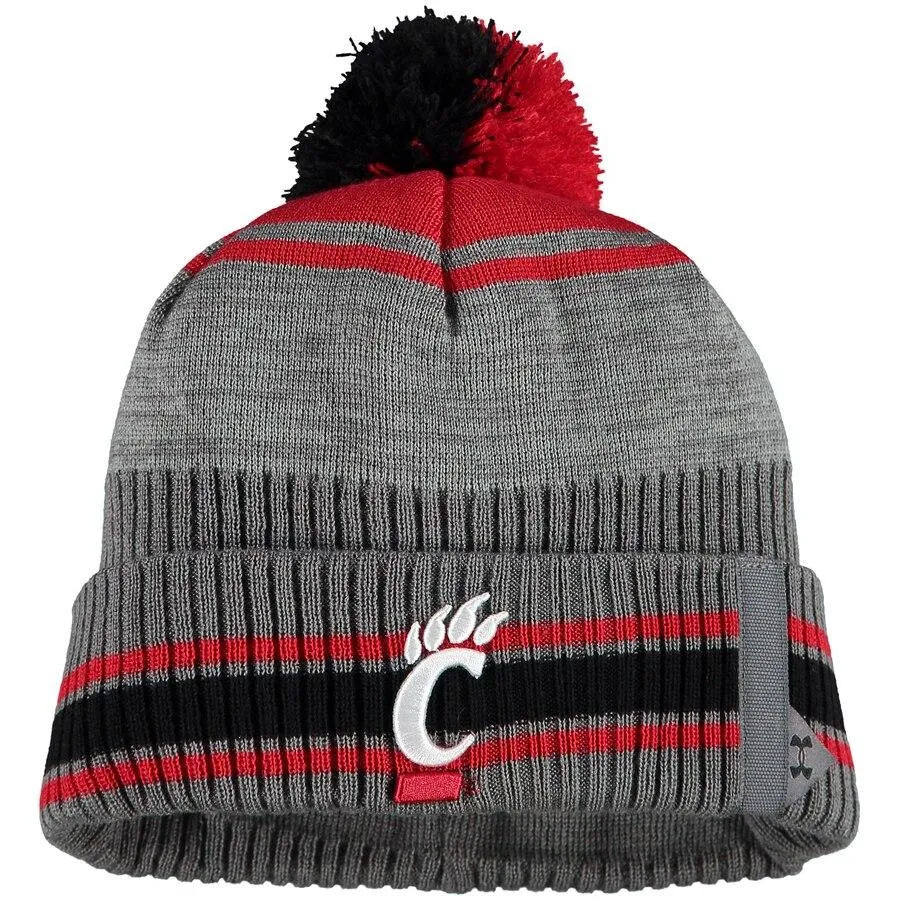 Cincinnati Bearcats Under Armour 2019 Sideline POM Cuffed Knit Beanie Hat Cap