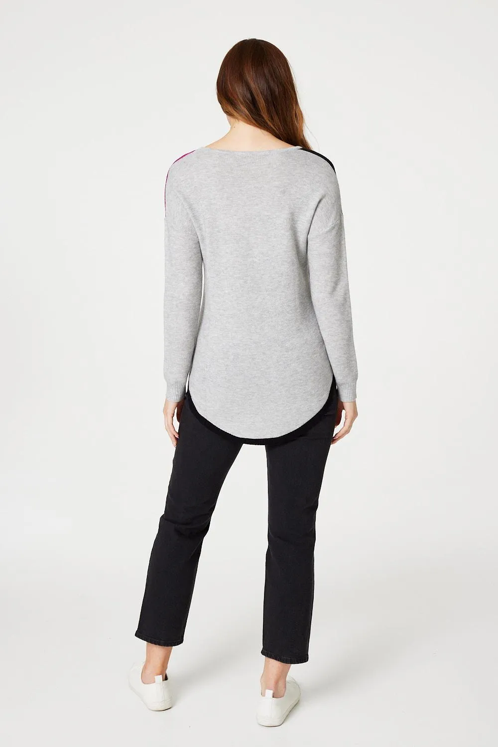 Colour Block Curve Knit Top