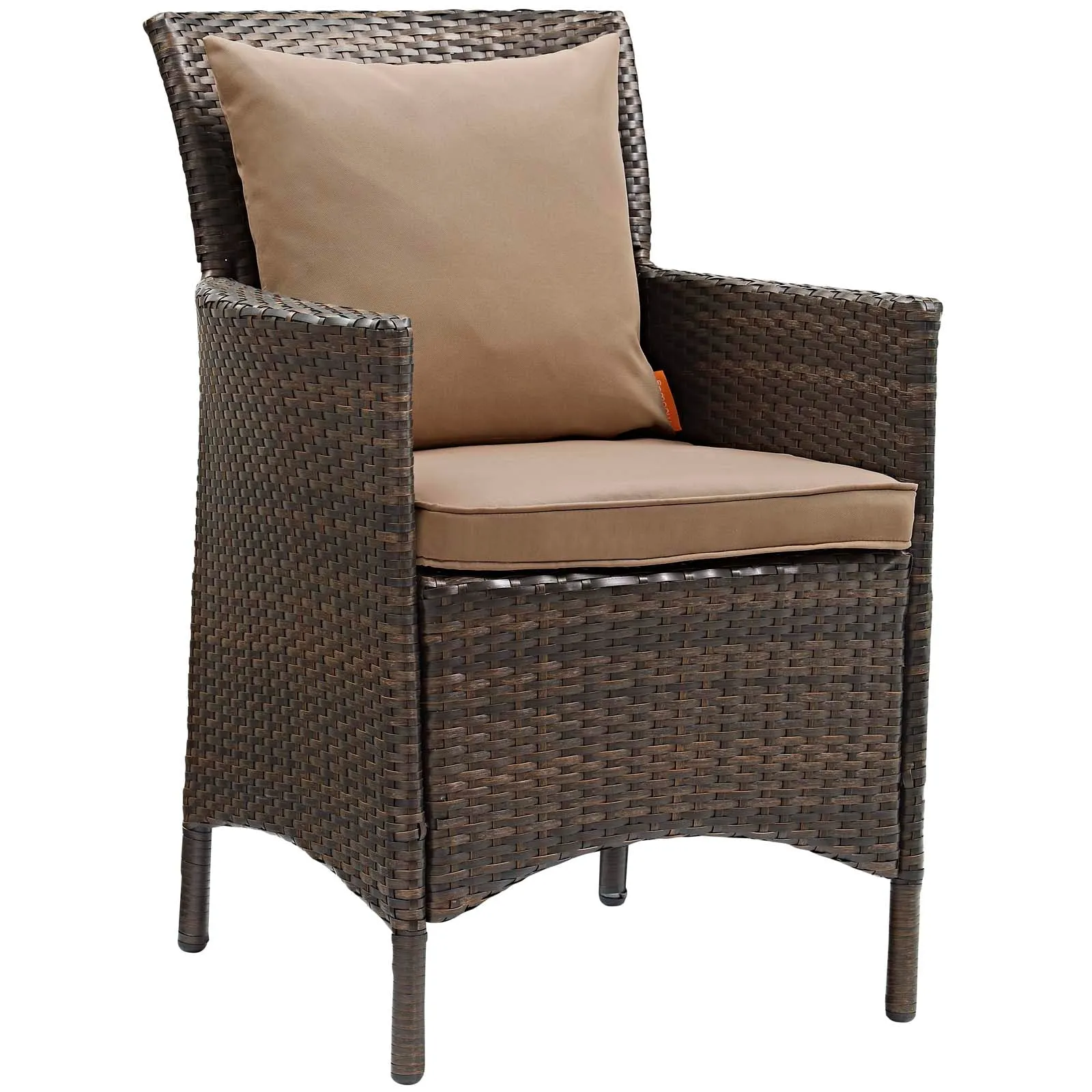 Conduit 5 Piece Outdoor Patio Wicker Rattan Set Brown Mocha EEI-3893-BRN-MOC-SET