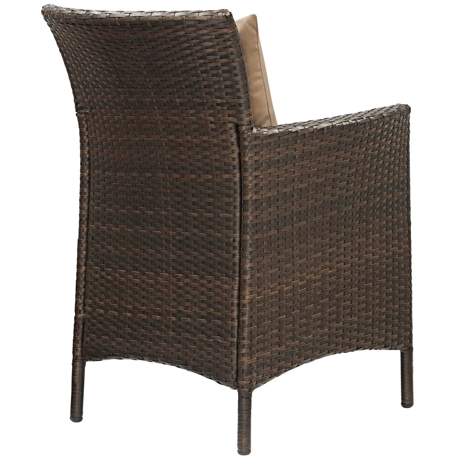 Conduit 5 Piece Outdoor Patio Wicker Rattan Set Brown Mocha EEI-3893-BRN-MOC-SET