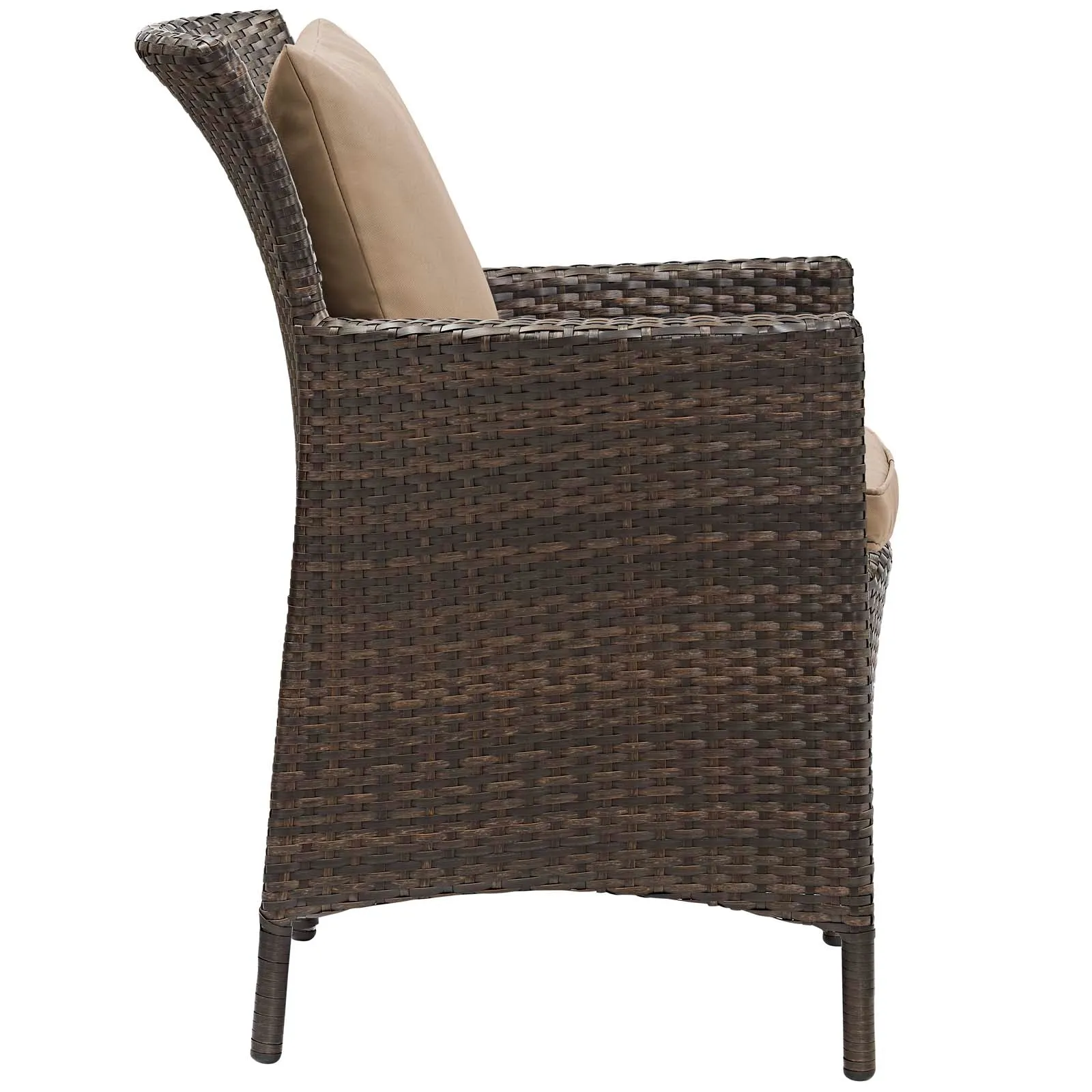 Conduit 5 Piece Outdoor Patio Wicker Rattan Set Brown Mocha EEI-3893-BRN-MOC-SET