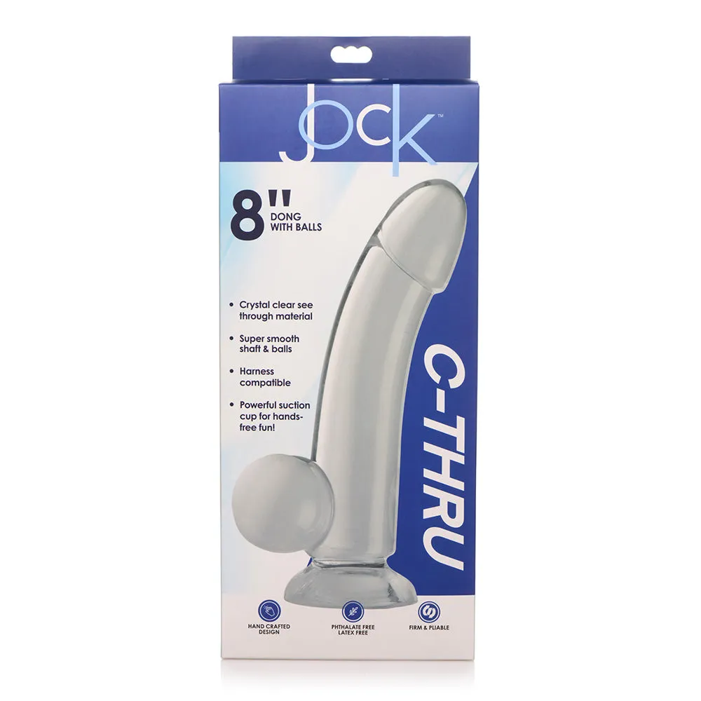 Curve Novelties Jock C-Thru 8' Smooth Dong w/Balls - Clear