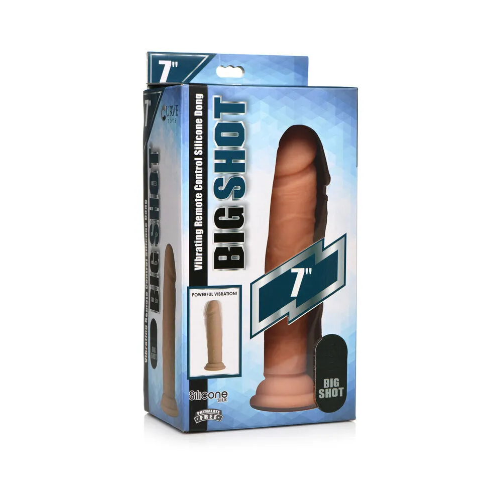 Curve Toys Big Shot 7 in. Vibrating Silicone Dildo with Suction Cup Light