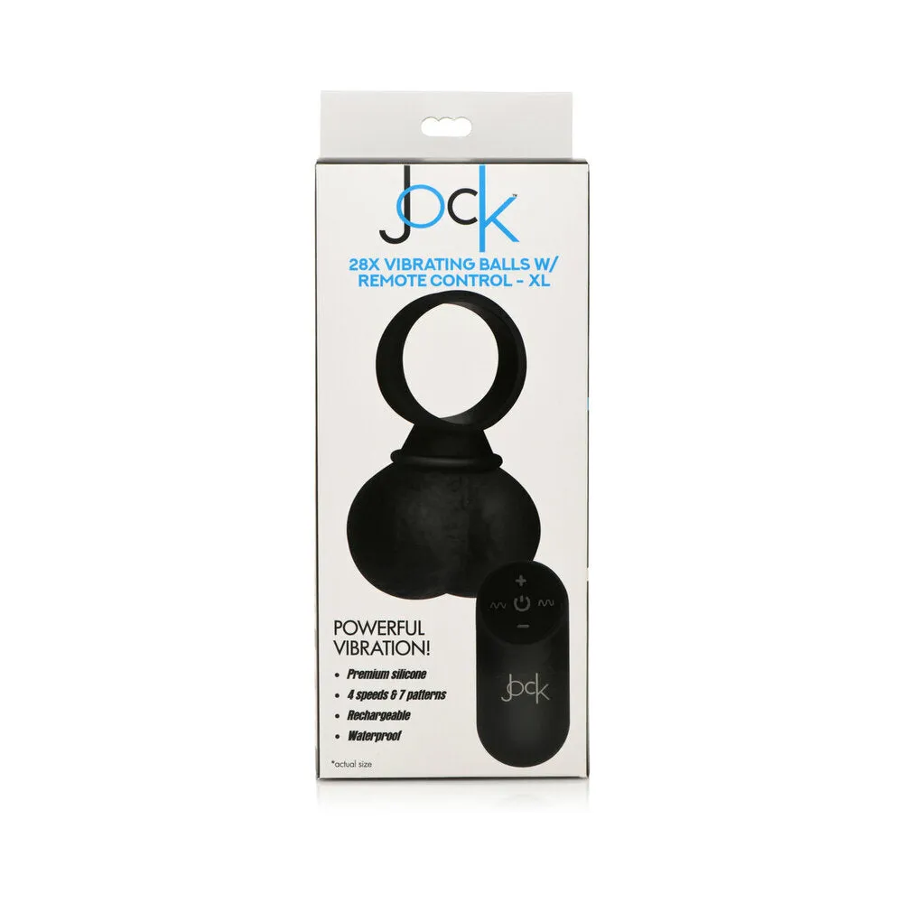 Curve Toys Jock 28X Vibrating Silicone Balls with Remote Control XL Black