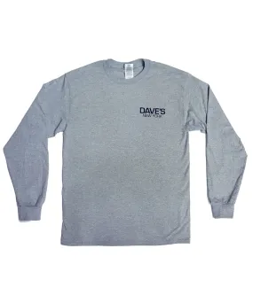 Dave’s New York Work Logo Long Sleeve T-Shirt - Heather Grey