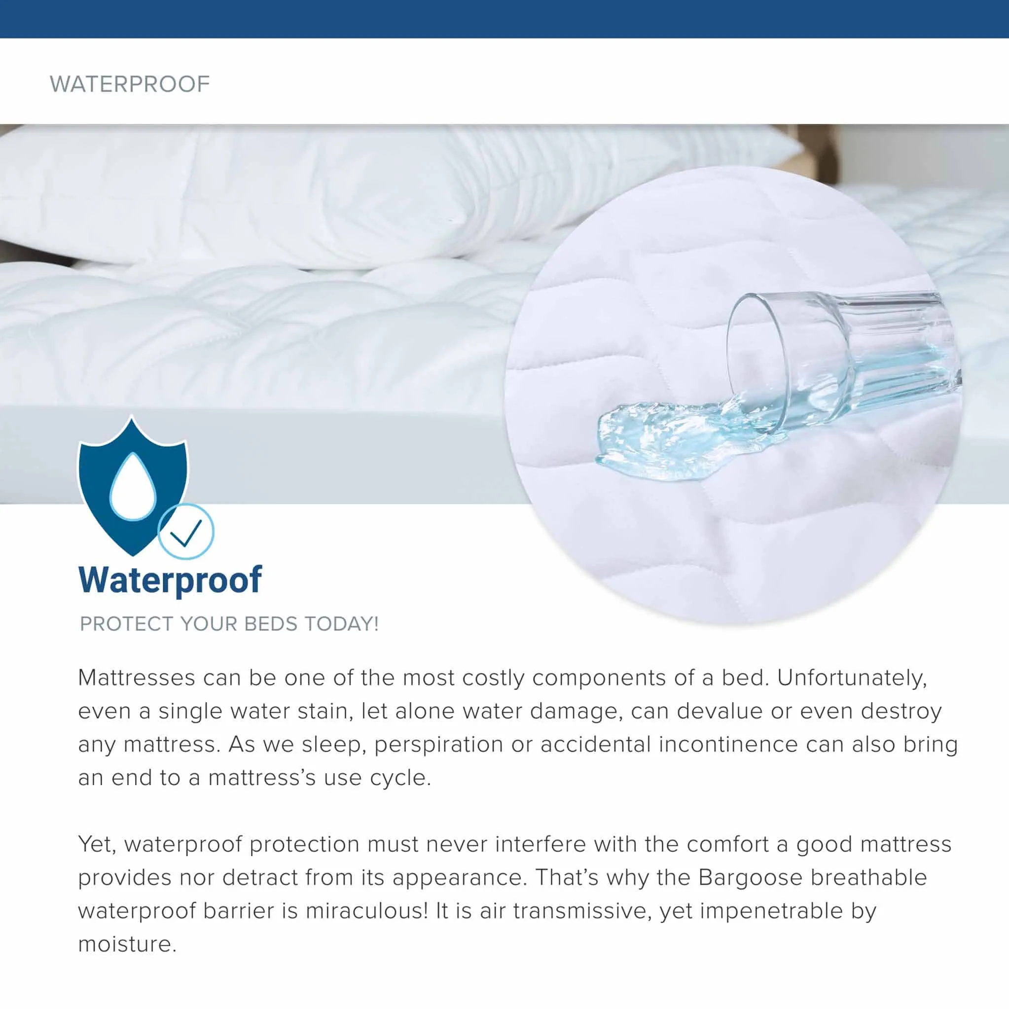 Deluxe Microfiber Waterproof Mattress Pad