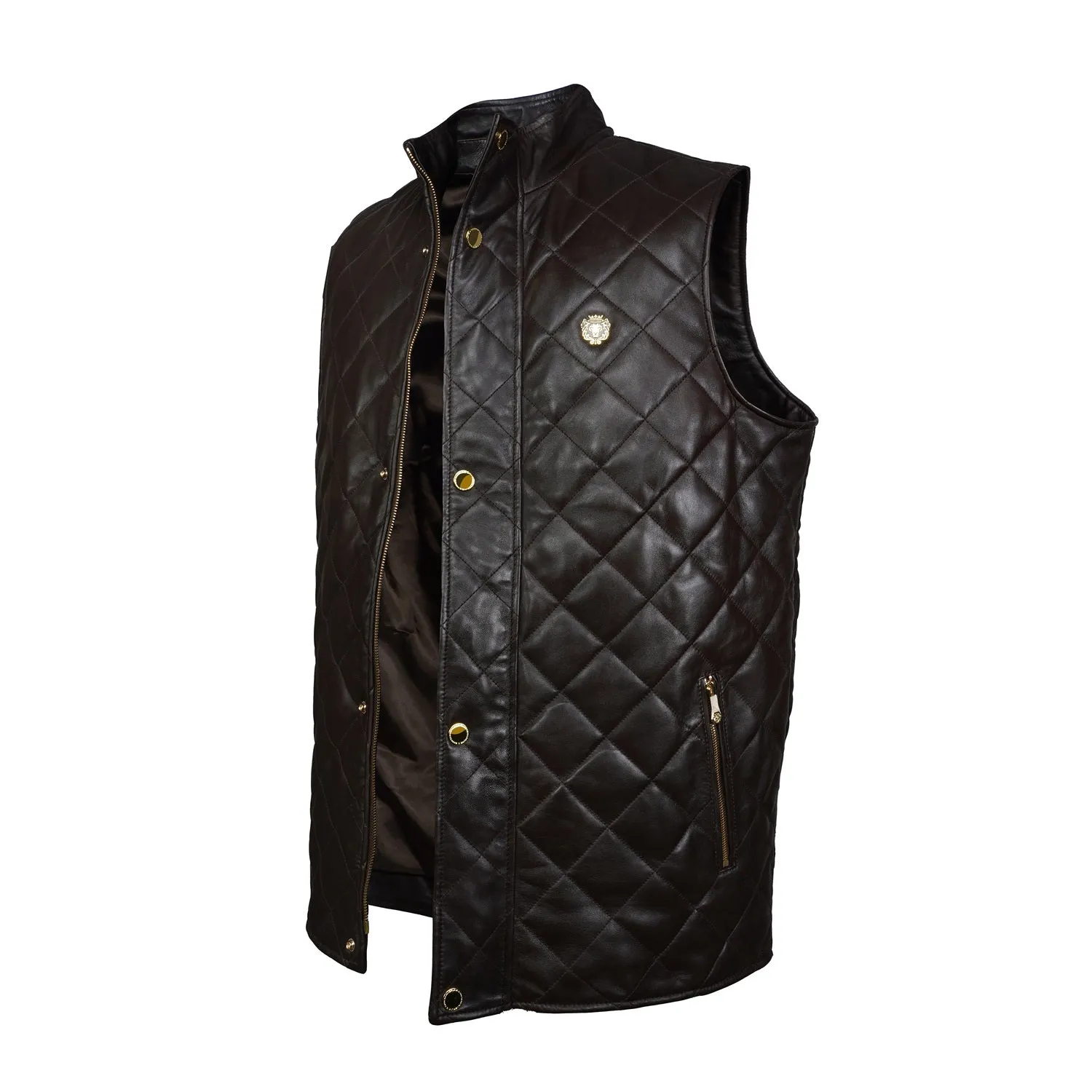 Diamond Stitched Dark Brown Vests