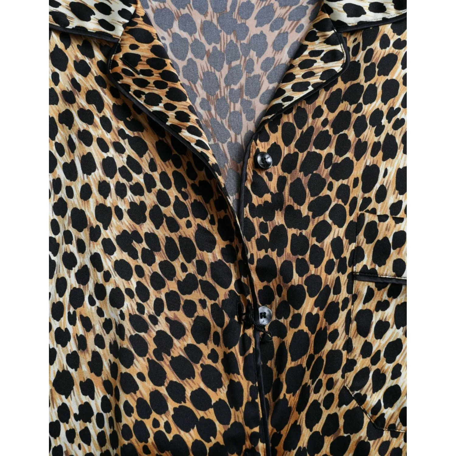 Dolce & Gabbana Elegant Brown Animal Print Silk Blouse