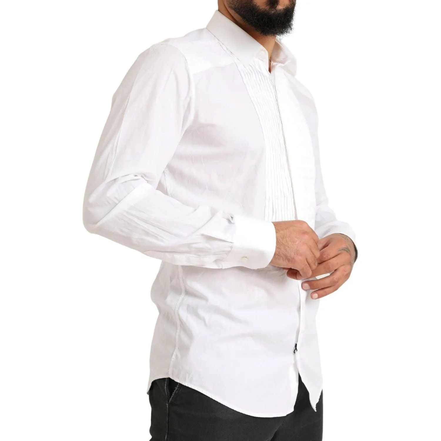 Dolce & Gabbana Elegant White Slim Fit Cotton Dress Shirt