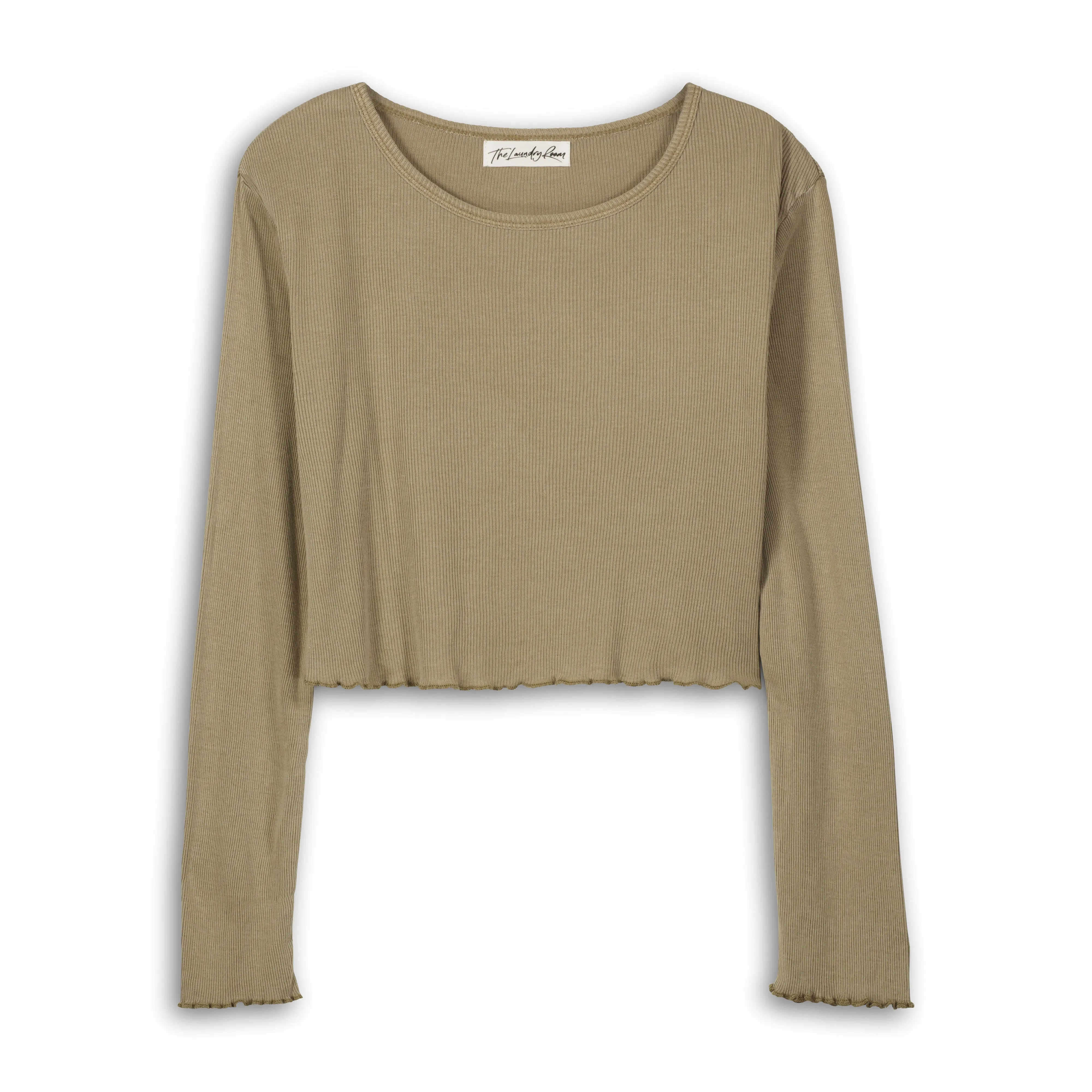 Essentials - Long Sleeve Ribbed Tee - Camel Gold