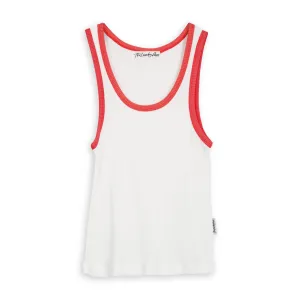 Essentials - Rib Tank - White & Red