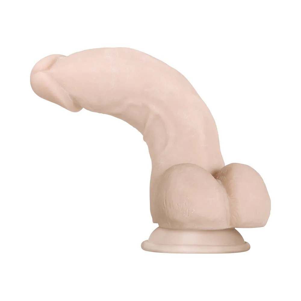 Evolved Real Supple Girthy Poseable 8.5 in. Realistic Dildo With Balls Beige