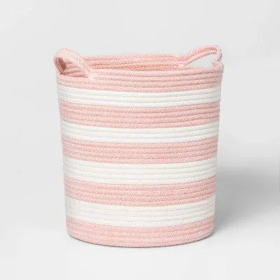 Extra Large Striped Coiled Kids' Rope Basket Rose Pink - Pillowfort