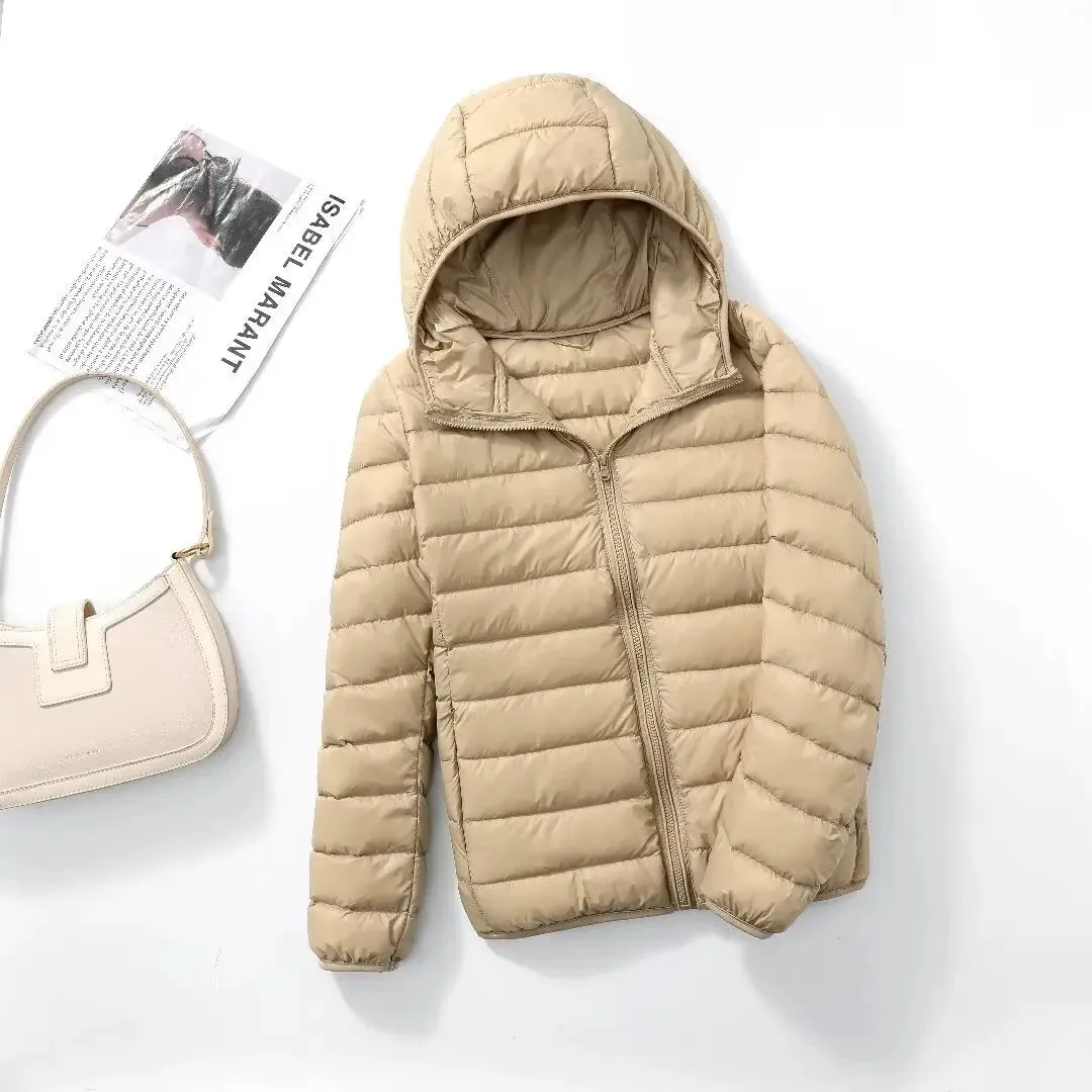 Female Ultra Lightweight Packable Hooded Down Coats