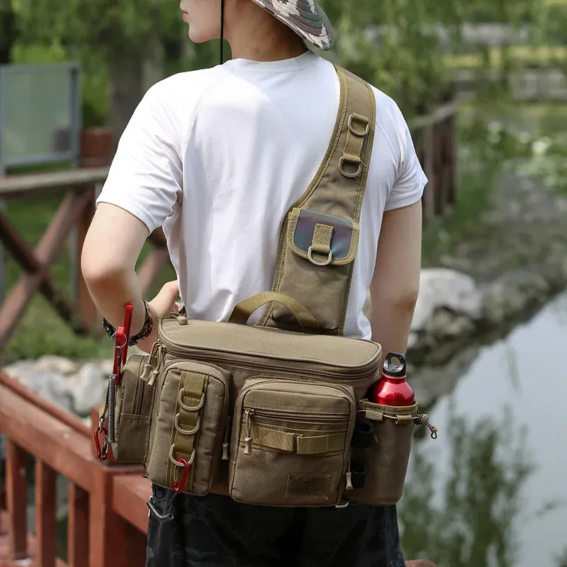 Fishing and Outdoor Multifunctional Waist Pack with Shoulders Straps Support