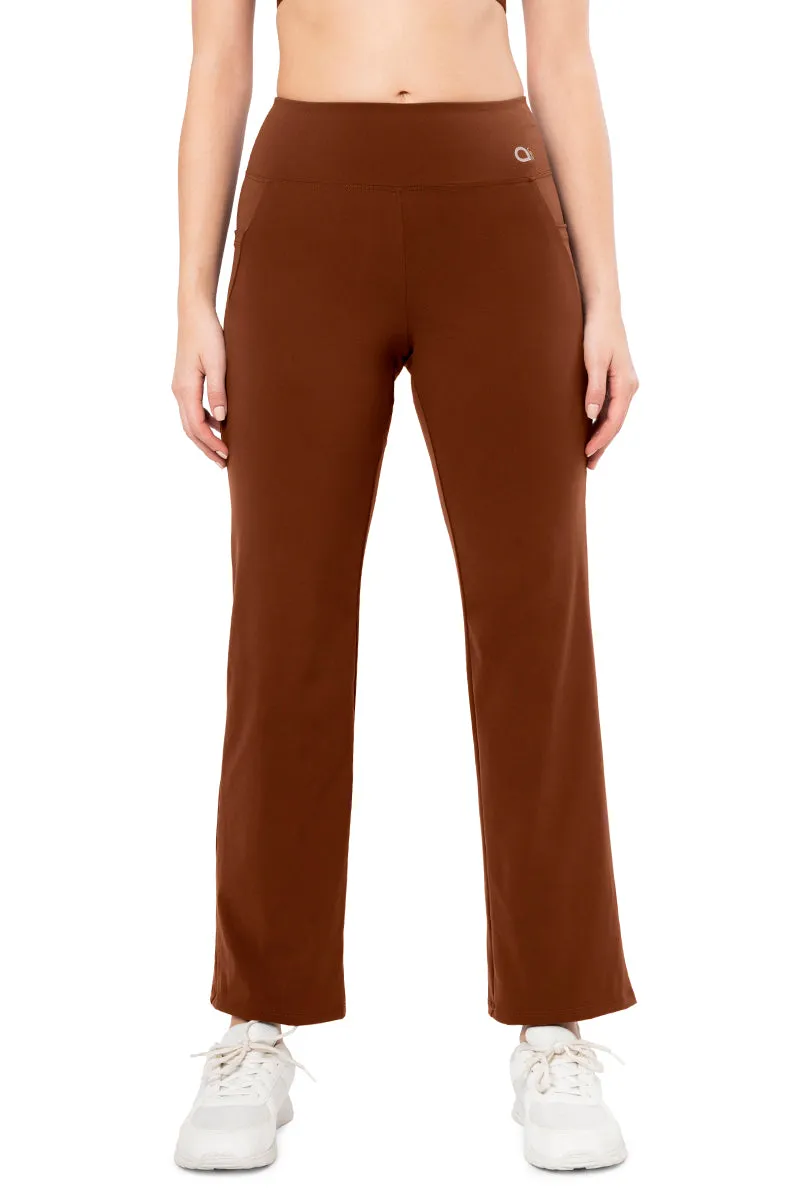 Flaunt Flared High Rise Travel Pants - Potting Soil