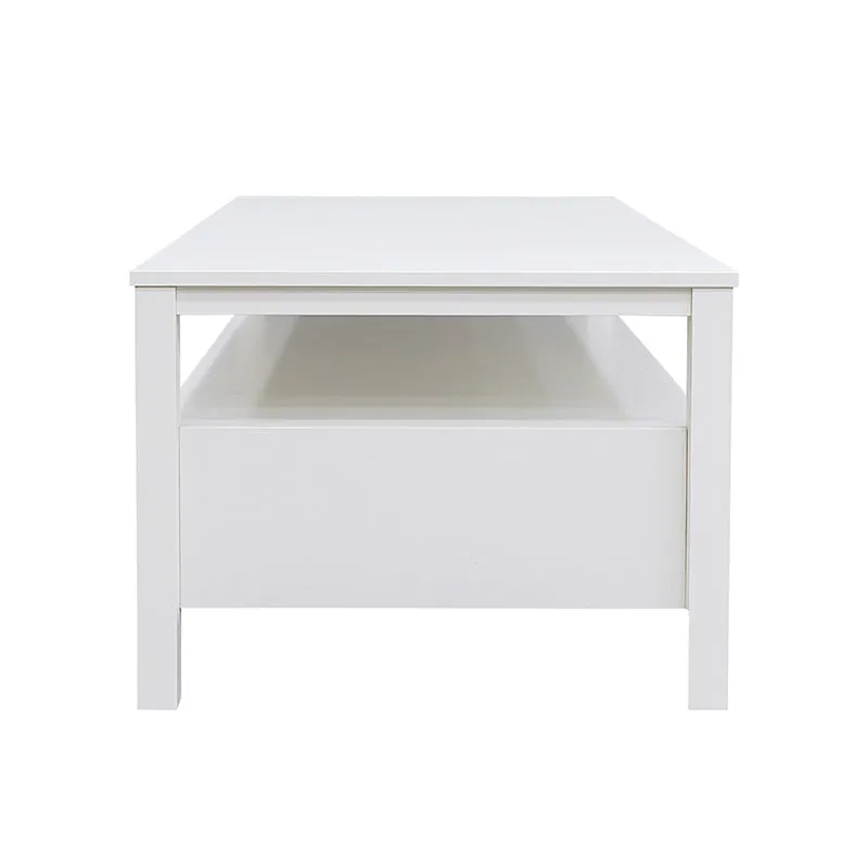 Floriana White 121cm Coffee Table with 2 Drawers