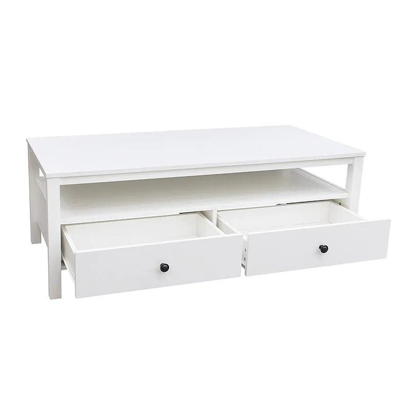 Floriana White 121cm Coffee Table with 2 Drawers