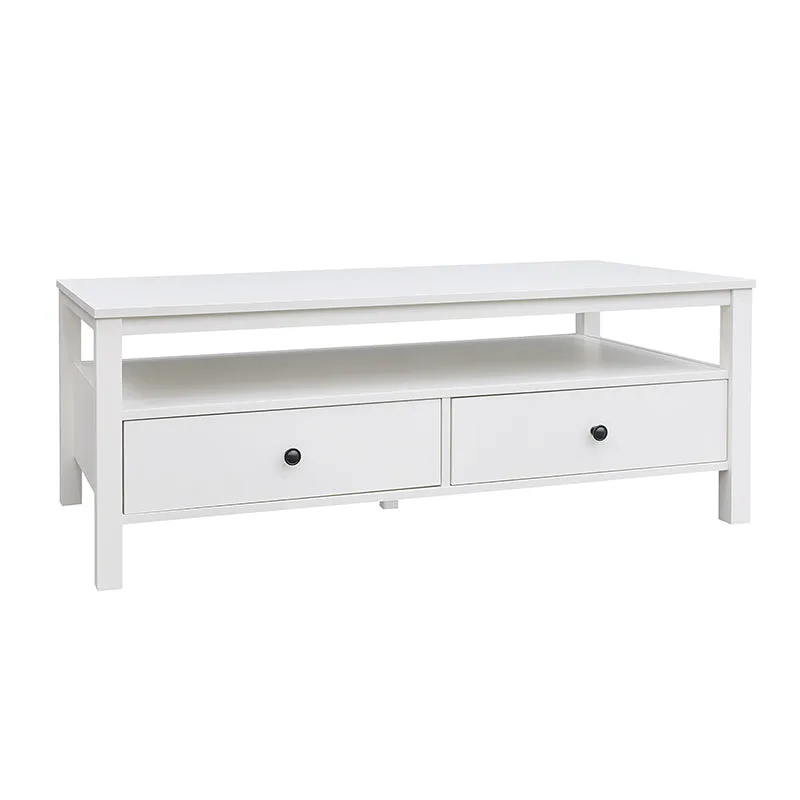 Floriana White 121cm Coffee Table with 2 Drawers