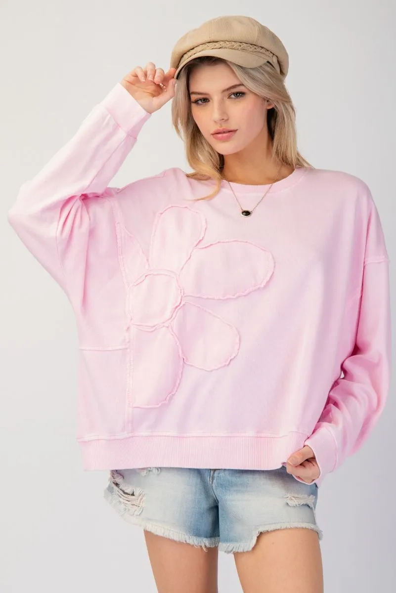 Flower Girl Knit Pullover - Light Pink