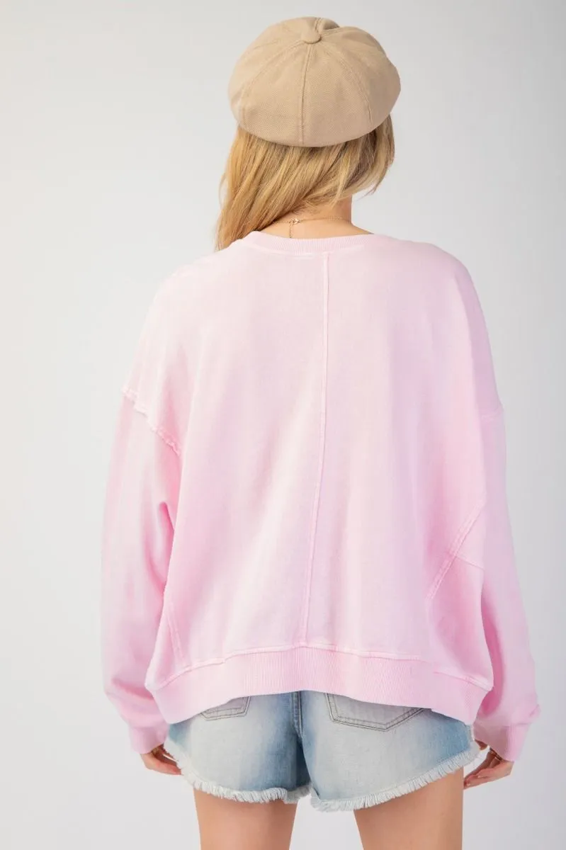 Flower Girl Knit Pullover - Light Pink