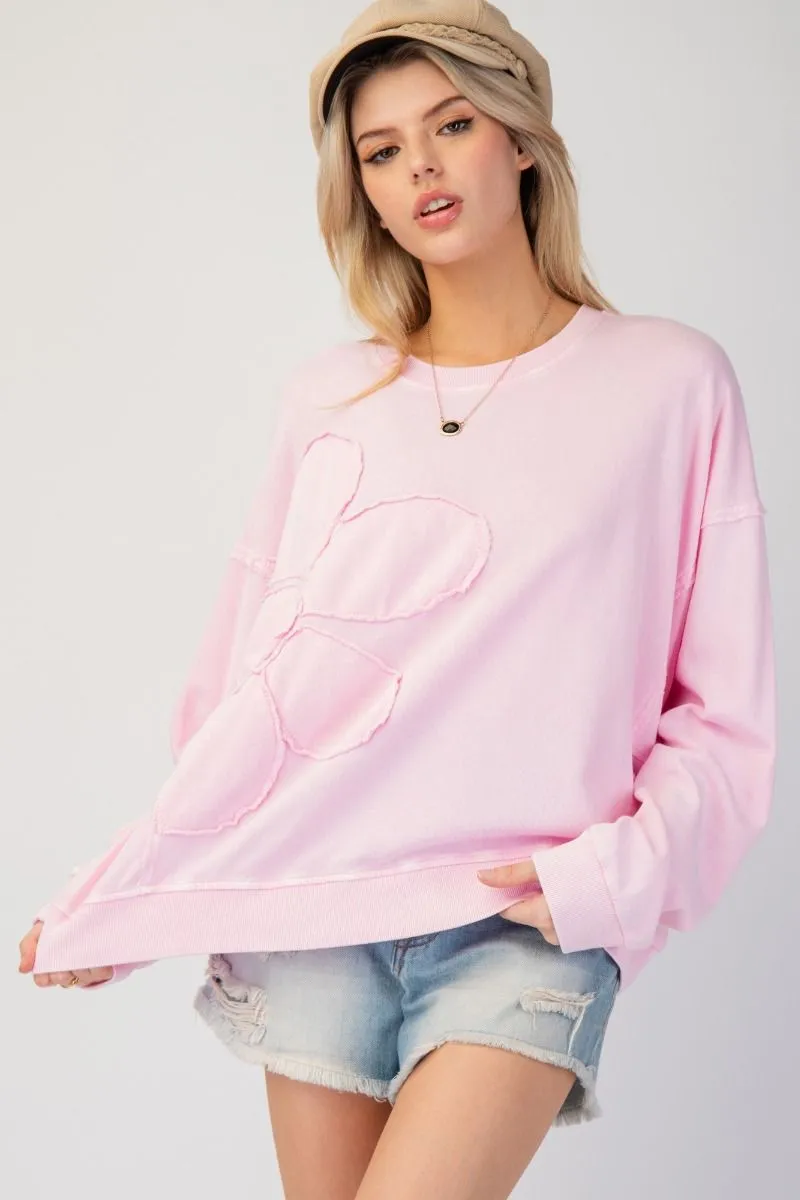 Flower Girl Knit Pullover - Light Pink