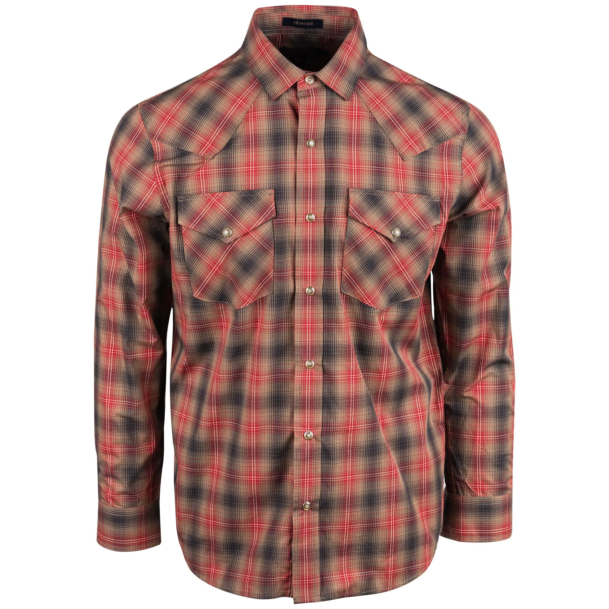 Frontier Shirt LS Brown Red Plaid 21