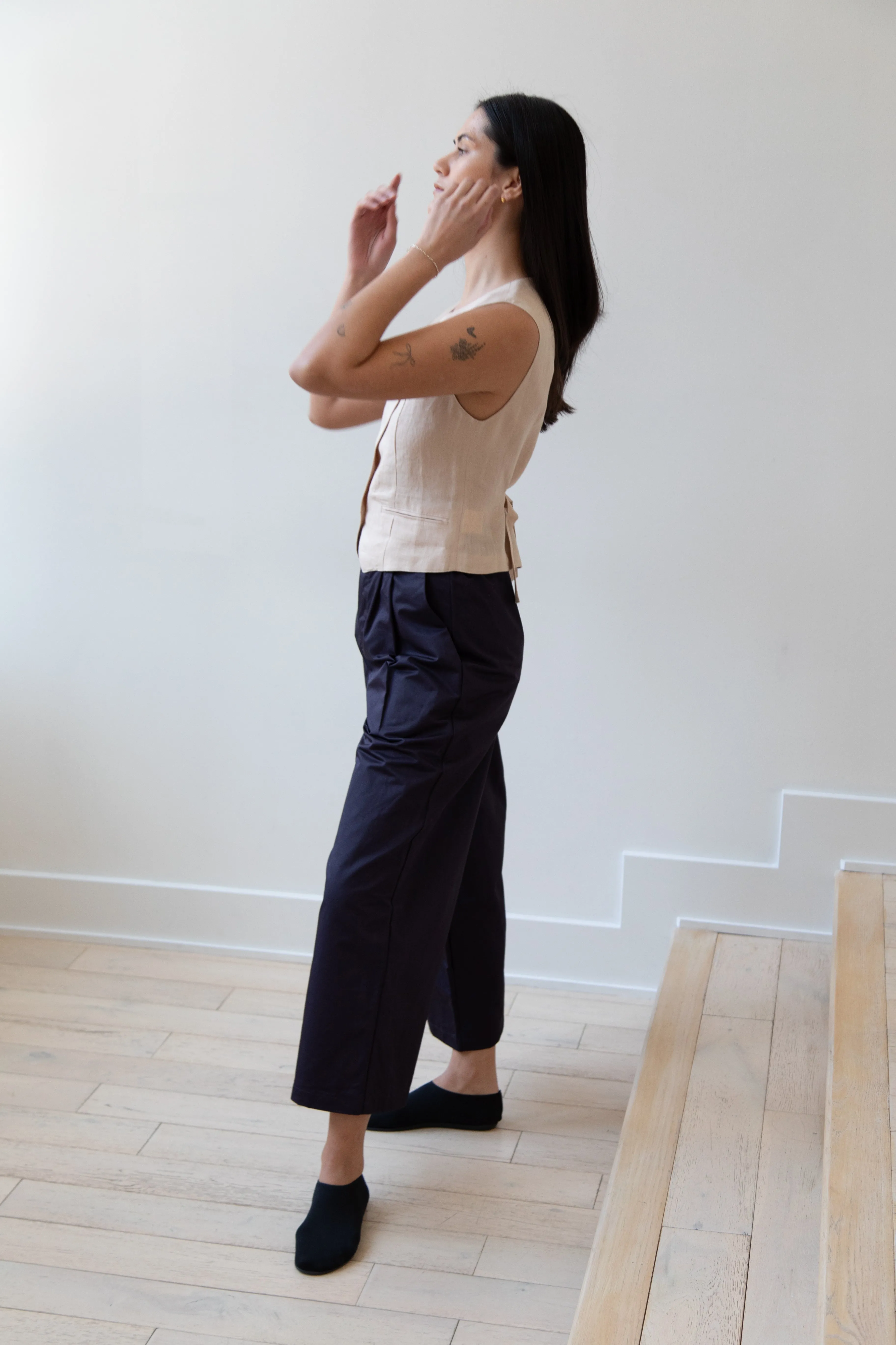 Gallego Desportes | Chino Pants in Navy Gabardine