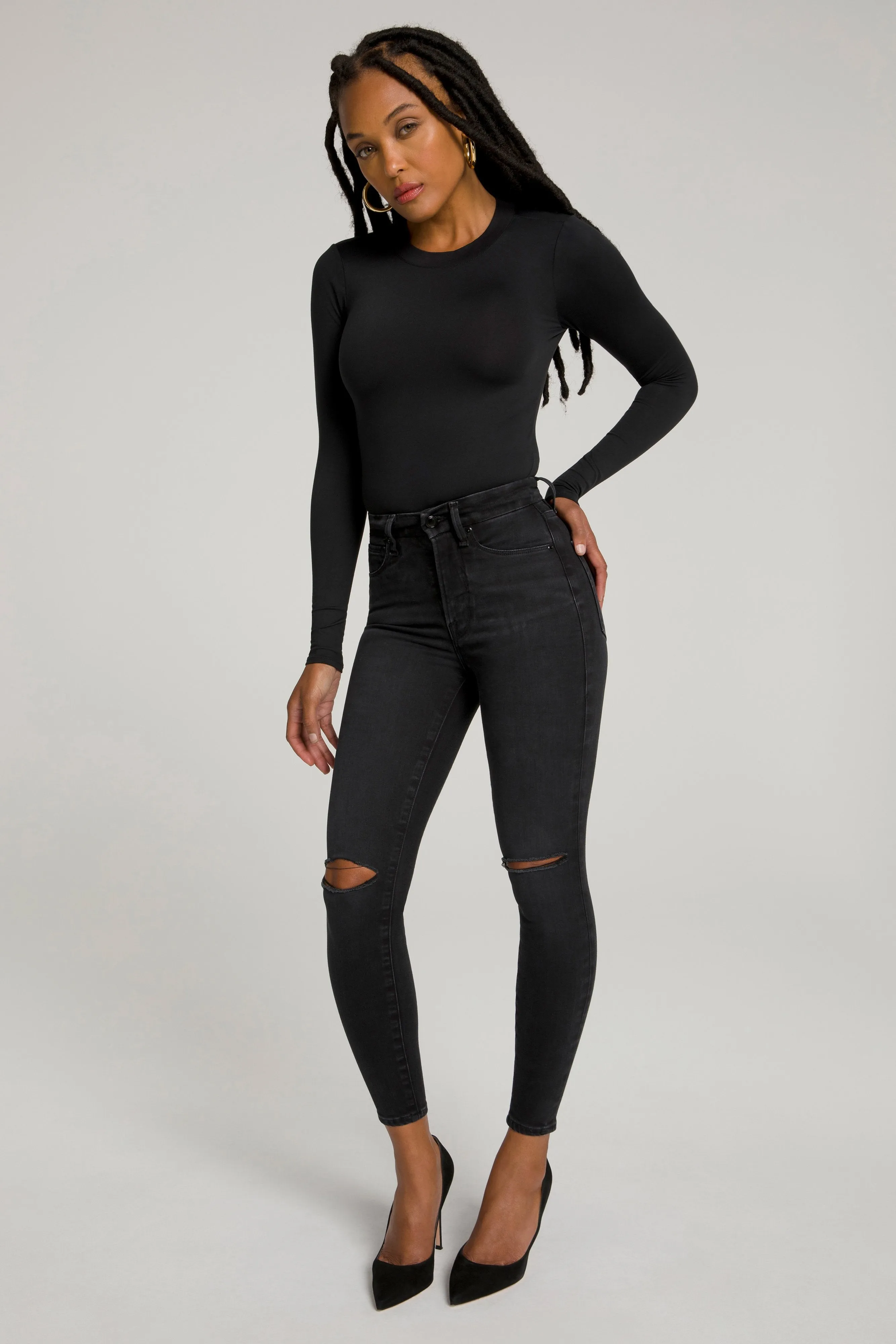 GOOD WAIST CROP | BLACK111