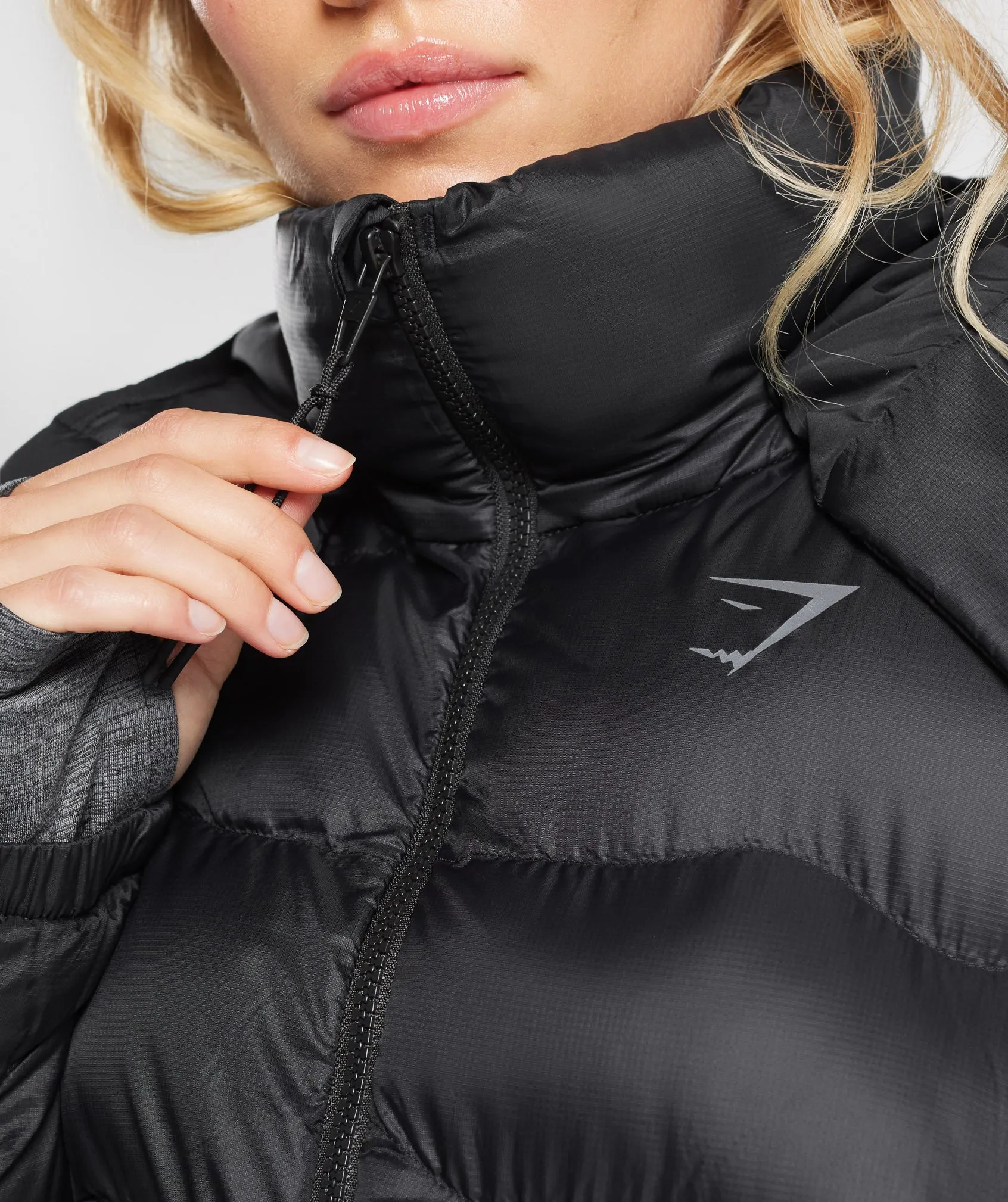 Gymshark Hull Midi Puffer Jacket - Black