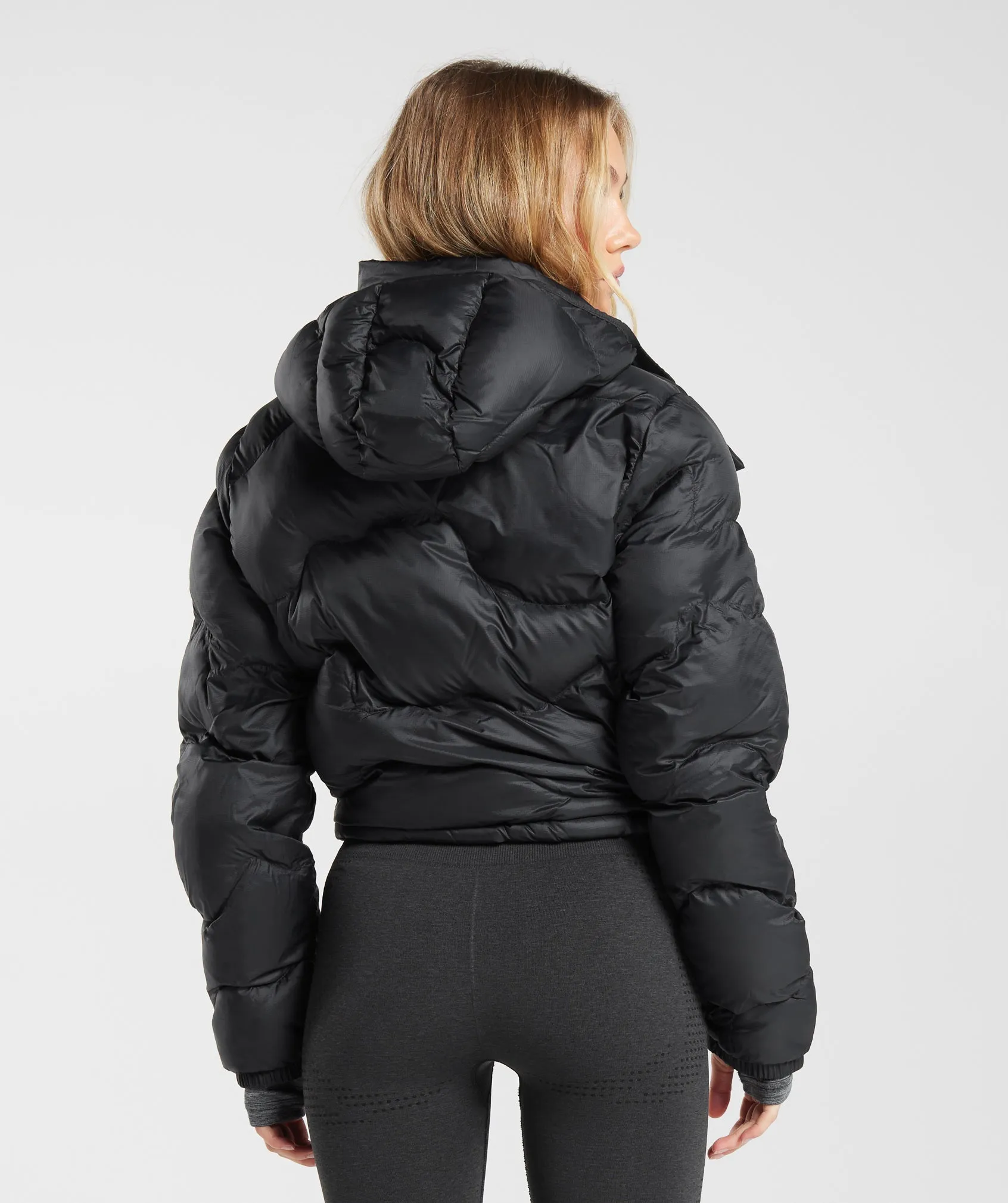 Gymshark Hull Midi Puffer Jacket - Black