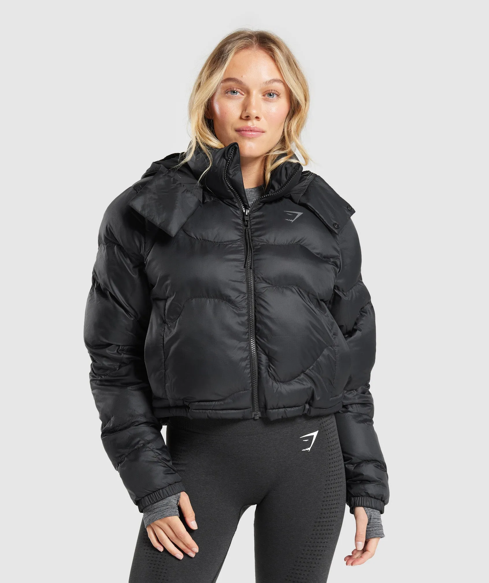 Gymshark Hull Midi Puffer Jacket - Black