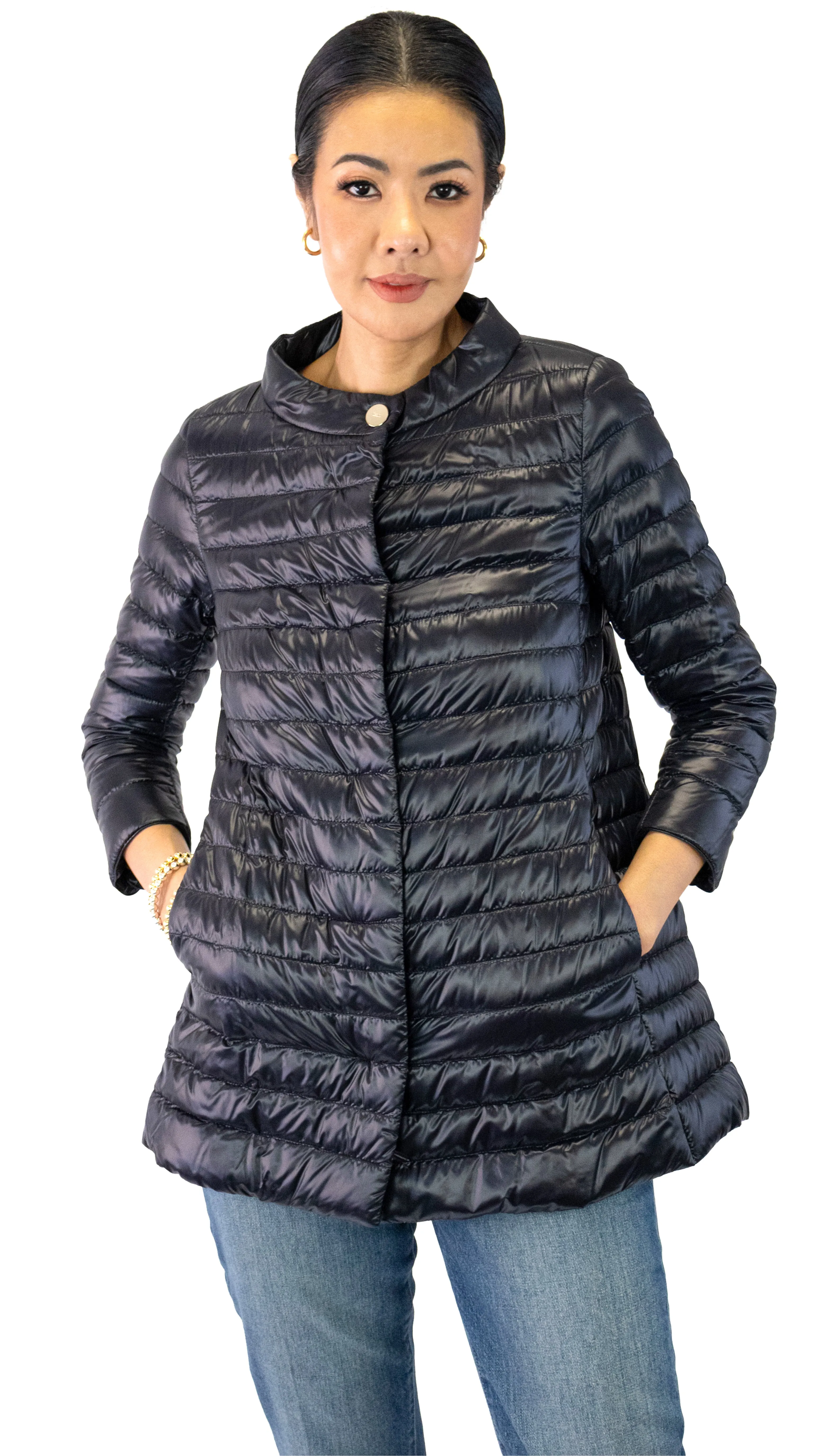 Iconic Rossella Lightweight Puffer Jacket - Black