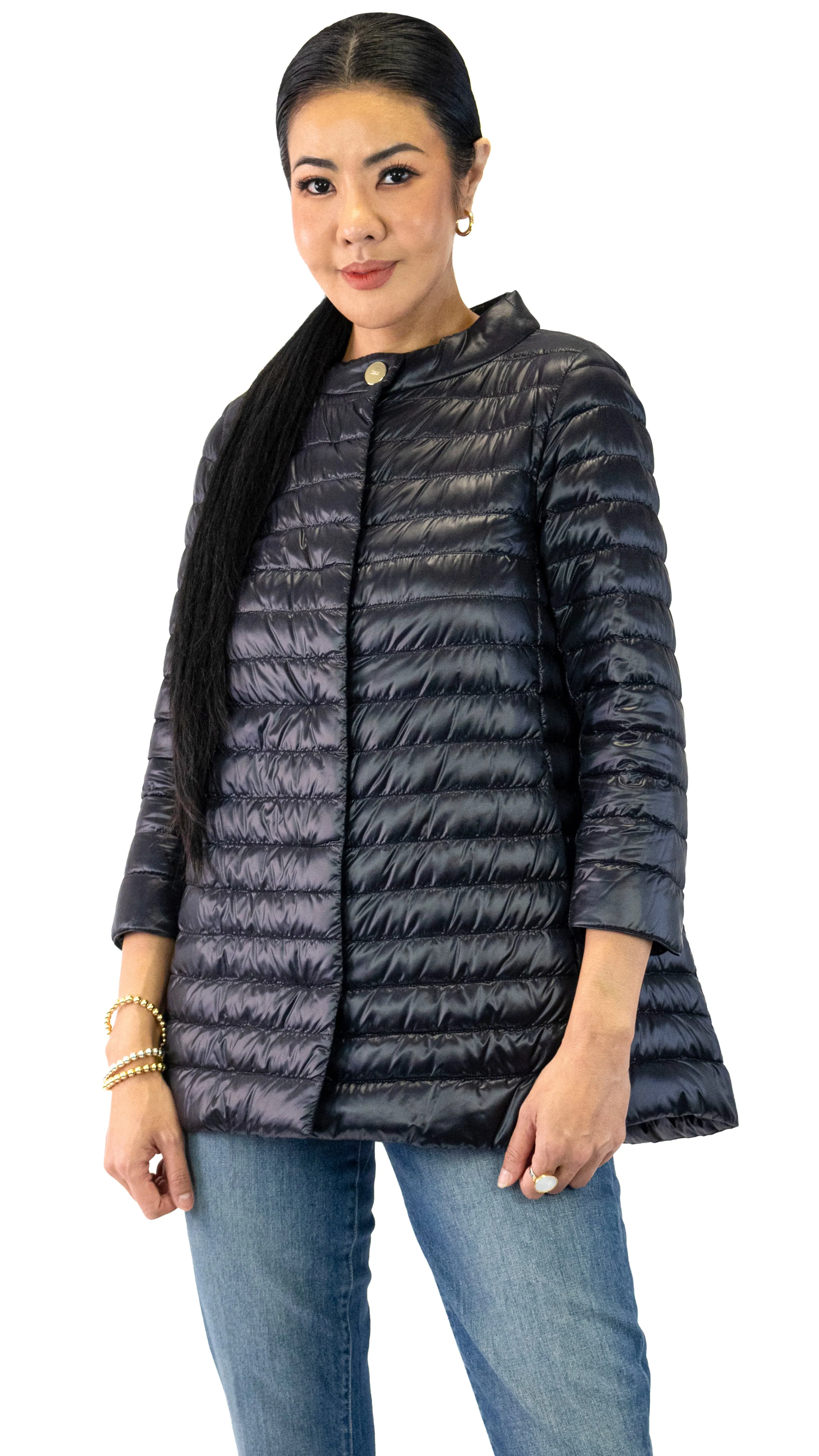 Iconic Rossella Lightweight Puffer Jacket - Black