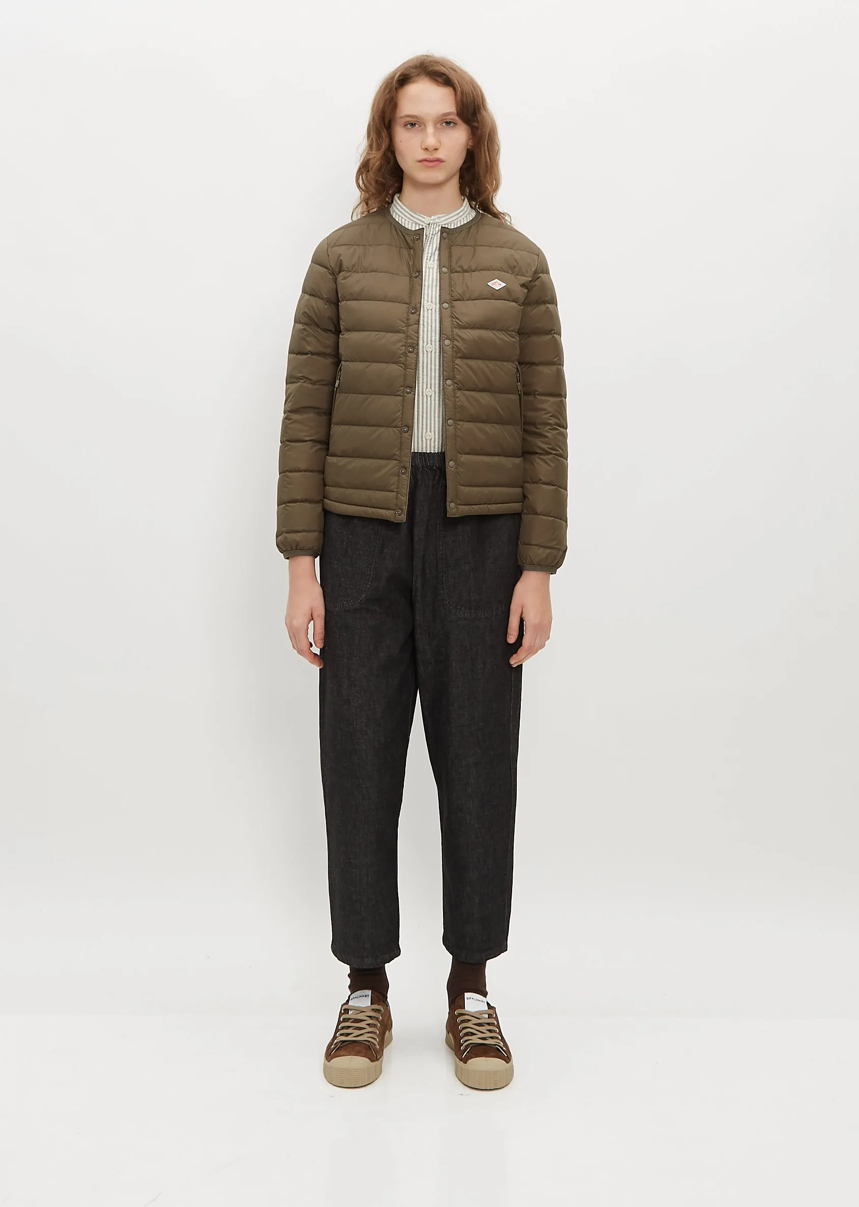 Inner Down Crewneck Jacket — Olive