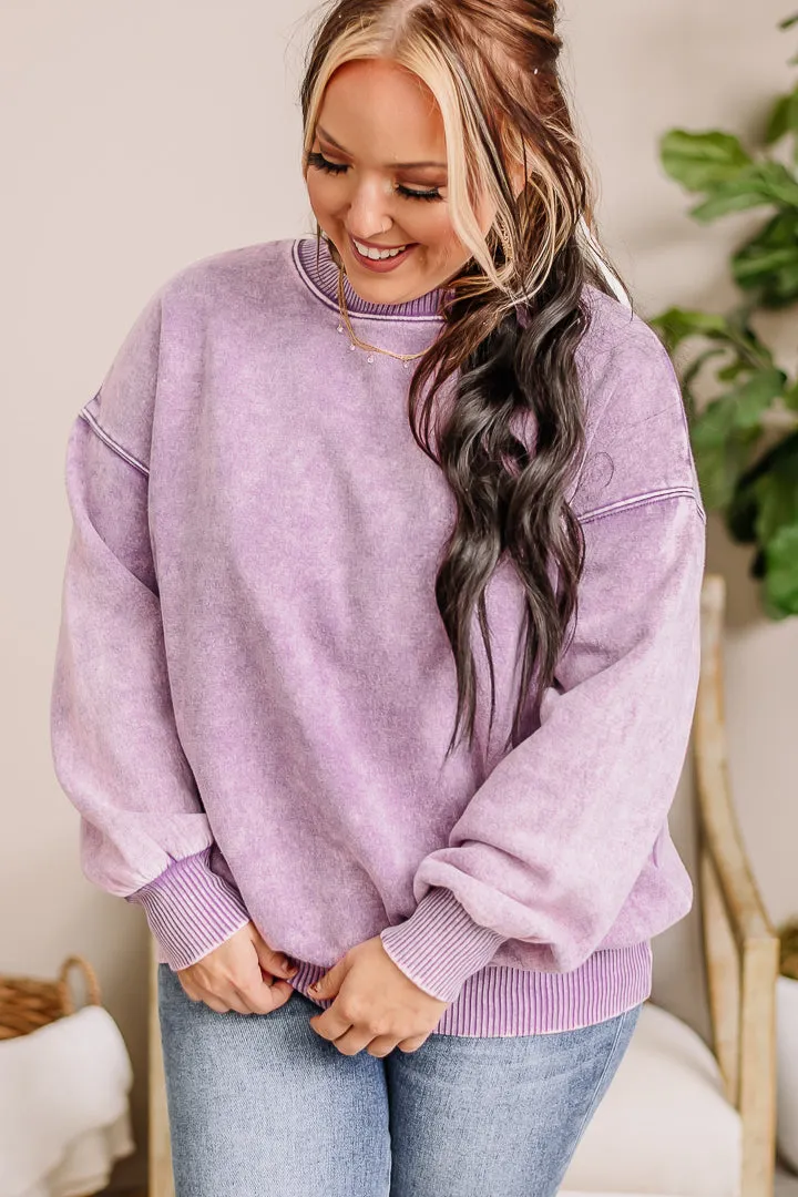 It's Possible Fleece Oversized Pullover | Violet