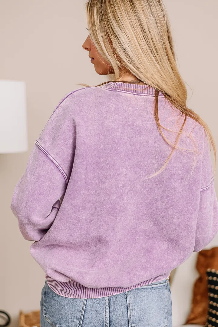 It's Possible Fleece Oversized Pullover | Violet